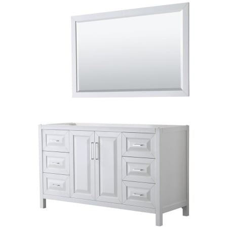A large image of the Wyndham Collection WCV252560SCXSXXM58 White / Polished Chrome Hardware