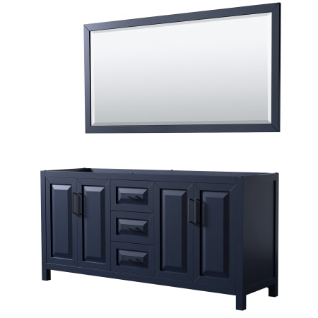 A large image of the Wyndham Collection WCV252572DCXSXXM70 Dark Blue / Matte Black Hardware