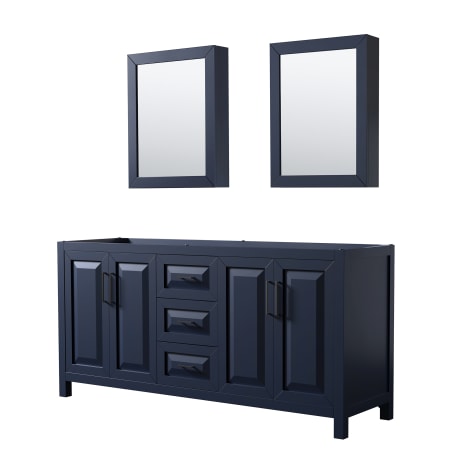 A large image of the Wyndham Collection WCV252572DCXSXXMED Dark Blue / Matte Black Hardware