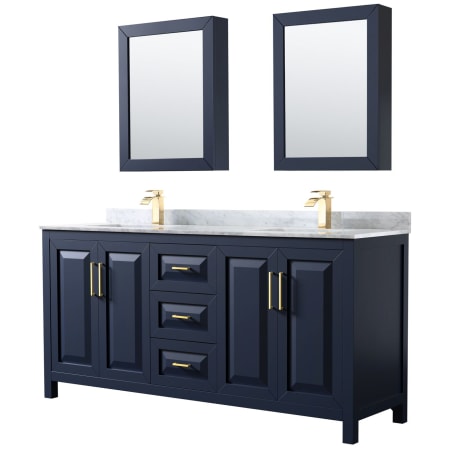 A large image of the Wyndham Collection WCV252572DUNSMED Dark Blue