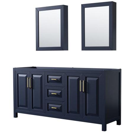 A large image of the Wyndham Collection WCV252572DCXSXXMED Dark Blue / Brushed Gold Hardware