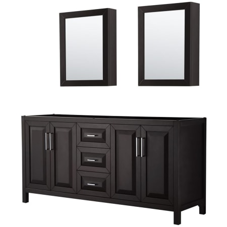 A large image of the Wyndham Collection WCV252572DCXSXXMED Dark Espresso / Polished Chrome Hardware