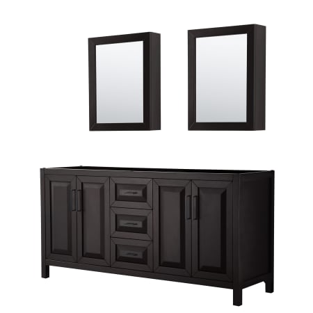 A large image of the Wyndham Collection WCV252572DCXSXXMED Dark Espresso / Matte Black Hardware