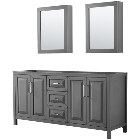 A large image of the Wyndham Collection WCV252572DCXSXXMED Dark Gray / Polished Chrome Hardware