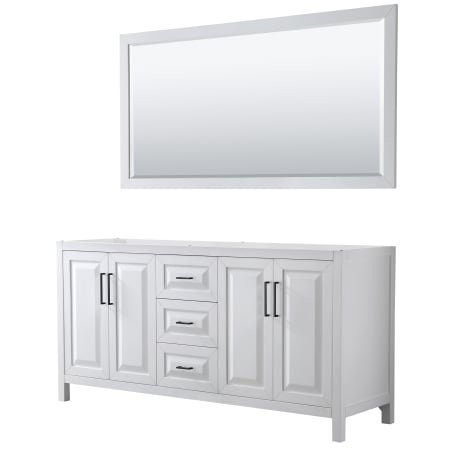 A large image of the Wyndham Collection WCV252572DCXSXXM70 White / Matte Black Hardware