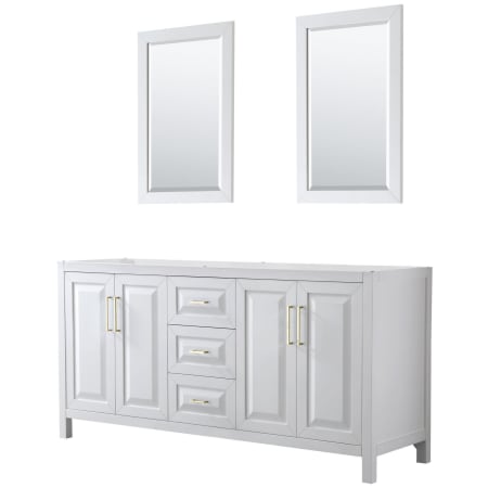 A large image of the Wyndham Collection WCV252572DCXSXXM24 White / Brushed Gold Hardware