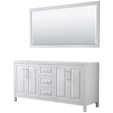 A large image of the Wyndham Collection WCV252572DCXSXXM70 White / Brushed Gold Hardware