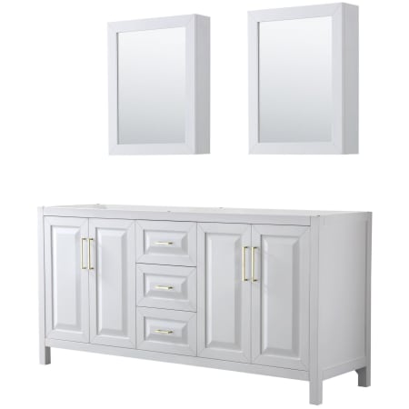 A large image of the Wyndham Collection WCV252572DCXSXXMED White / Brushed Gold Hardware
