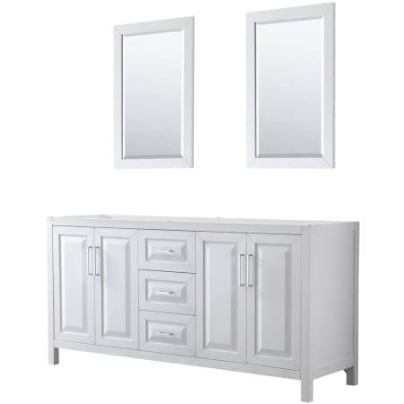 A large image of the Wyndham Collection WCV252572DCXSXXM24 White / Polished Chrome Hardware