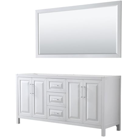 A large image of the Wyndham Collection WCV252572DCXSXXM70 White / Polished Chrome Hardware