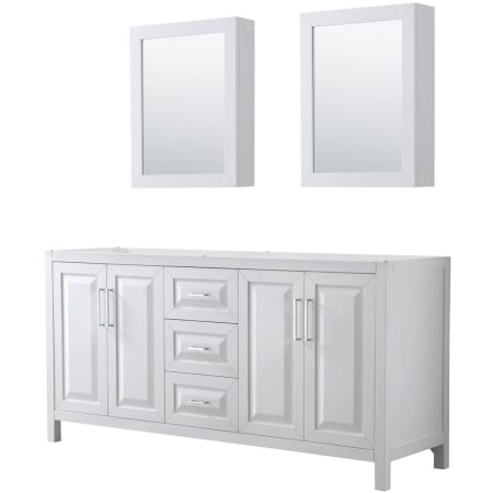 A large image of the Wyndham Collection WCV252572DCXSXXMED White / Polished Chrome Hardware