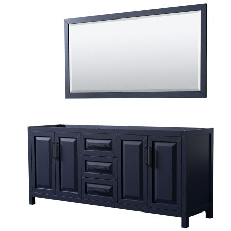 A large image of the Wyndham Collection WCV252580DCXSXXM70 Dark Blue / Matte Black Hardware