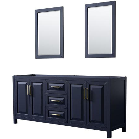 A large image of the Wyndham Collection WCV252580DCXSXXM24 Dark Blue / Brushed Gold Hardware