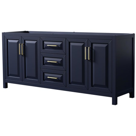 A large image of the Wyndham Collection WCV252580DCXSXXMXX Dark Blue / Brushed Gold Hardware