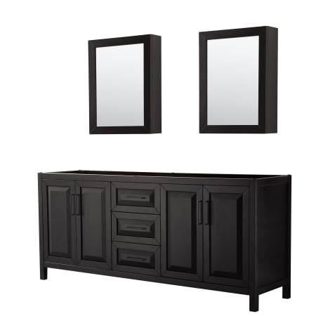 A large image of the Wyndham Collection WCV252580DCXSXXMED Dark Espresso / Matte Black Hardware