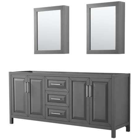 A large image of the Wyndham Collection WCV252580DCXSXXMED Dark Gray / Polished Chrome Hardware