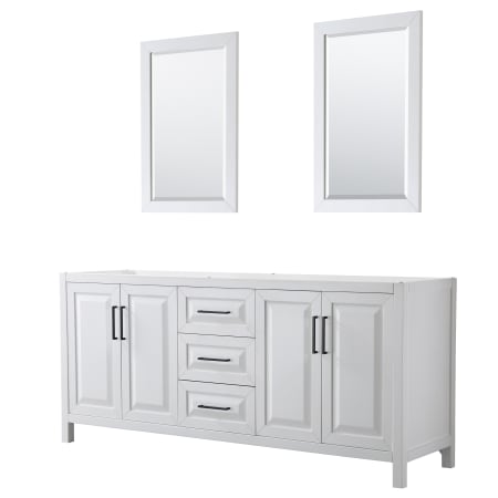 A large image of the Wyndham Collection WCV252580DCXSXXM24 White / Matte Black Hardware