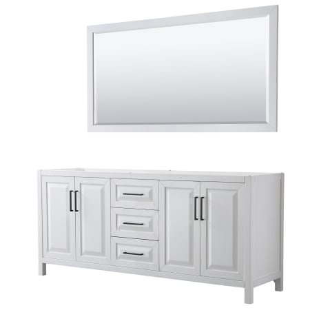 A large image of the Wyndham Collection WCV252580DCXSXXM70 White / Matte Black Hardware