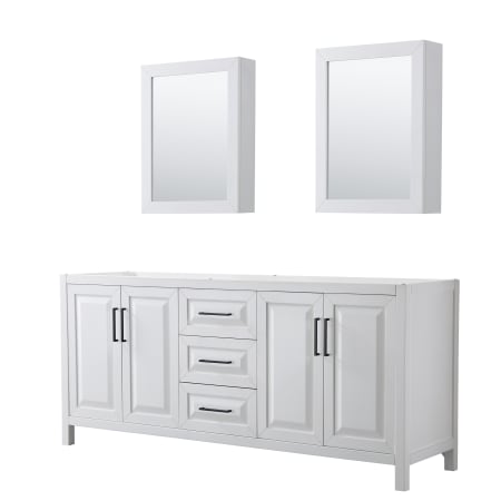 A large image of the Wyndham Collection WCV252580DCXSXXMED White / Matte Black Hardware