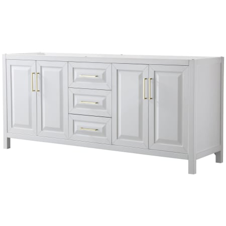 A large image of the Wyndham Collection WCV252580DCXSXXMXX White / Brushed Gold Hardware