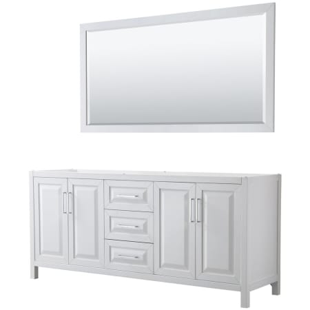 A large image of the Wyndham Collection WCV252580DCXSXXM70 White / Polished Chrome Hardware