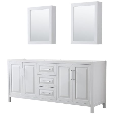 A large image of the Wyndham Collection WCV252580DCXSXXMED White / Polished Chrome Hardware