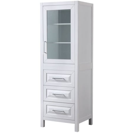 A large image of the Wyndham Collection WCV2525LT White / Polished Chrome Hardware