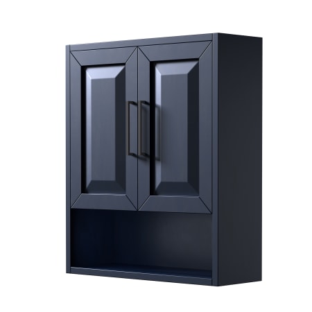 A large image of the Wyndham Collection WCV2525WC Dark Blue / Matte Black Hardware