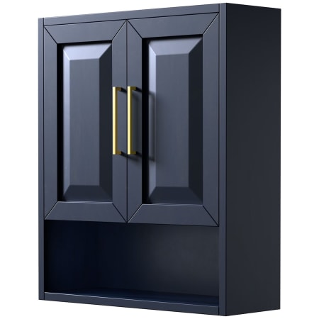 A large image of the Wyndham Collection WCV2525WC Dark Blue / Brushed Gold Hardware