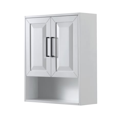 A large image of the Wyndham Collection WCV2525WC White / Matte Black Hardware