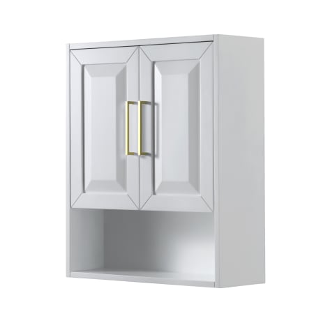 A large image of the Wyndham Collection WCV2525WC White / Brushed Gold Hardware