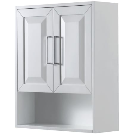 A large image of the Wyndham Collection WCV2525WC White / Polished Chrome Hardware