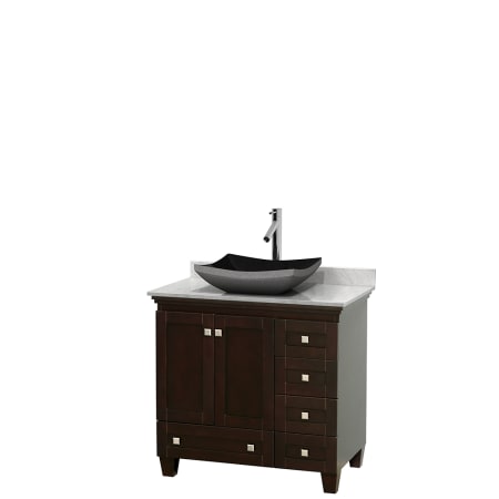 A large image of the Wyndham Collection WCV800036SESCMOVMXX Altair Black Granite Sink