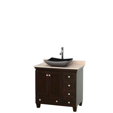 A large image of the Wyndham Collection WCV800036SESIVOVMXX Altair Black Granite Sink