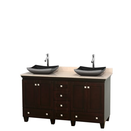 A large image of the Wyndham Collection WCV800060DESIVOVMXX Altair Black Granite Sink