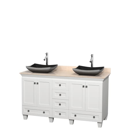 A large image of the Wyndham Collection WCV800060DWHIVOVMXX Altair Black Granite Sink
