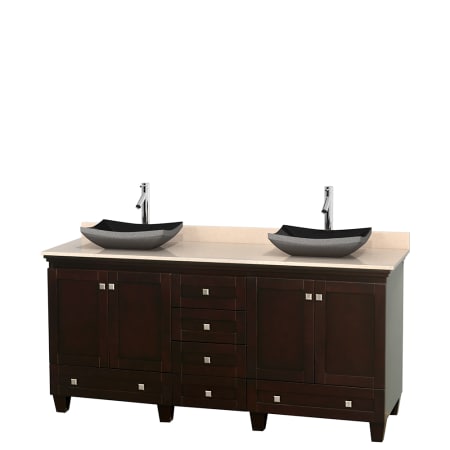 A large image of the Wyndham Collection WCV800072DESIVOVMXX Altair Black Granite Sink