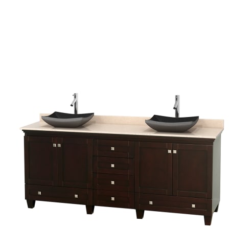 A large image of the Wyndham Collection WCV800080DESIVOVMXX Altair Black Granite Sink