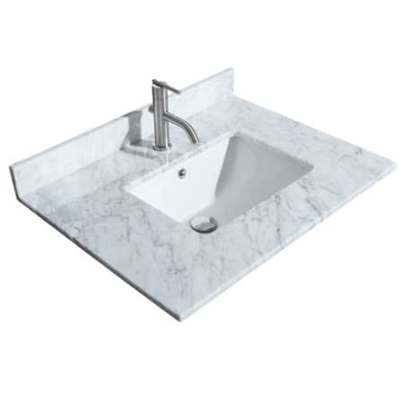 A large image of the Wyndham Collection WCVVCA130STOPUNS White Carrara Marble
