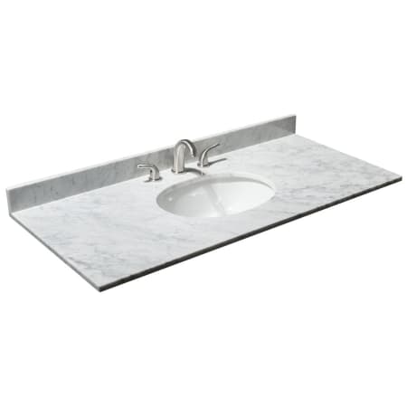 A large image of the Wyndham Collection WCVVCA148STOPUNO White Carrara Marble