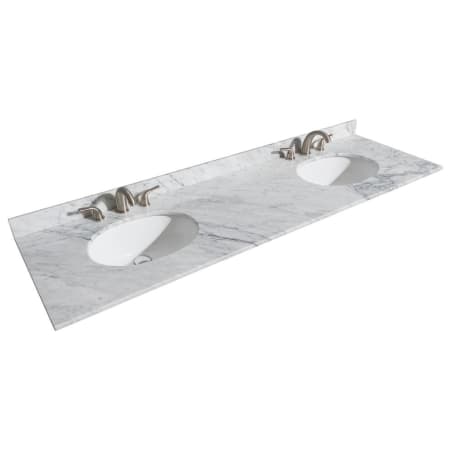 A large image of the Wyndham Collection WCVVCA172DTOPUNO White Carrara Marble
