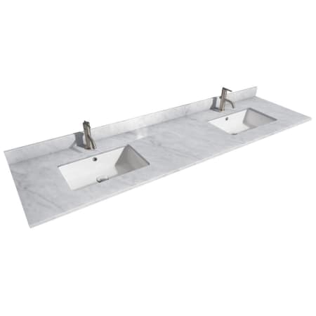 A large image of the Wyndham Collection WCVVCA180DTOPUNS White Carrara Marble