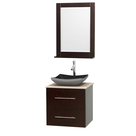 A large image of the Wyndham Collection WCVW00924SESIVOVM24 Altair Black Granite Sink