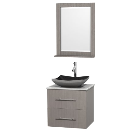 A large image of the Wyndham Collection WCVW00924SGOCMOVM24 Altair Black Granite Sink