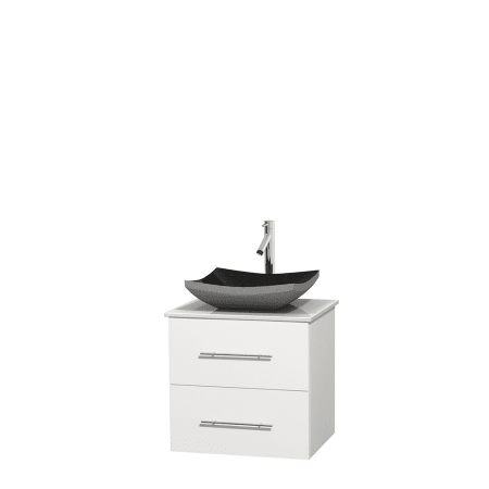 A large image of the Wyndham Collection WCVW00924SWHWSOVMXX Altair Black Granite Sink