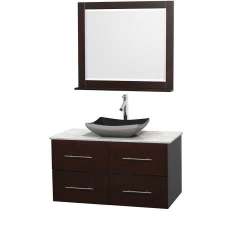 A large image of the Wyndham Collection WCVW00942SESCMOVM36 Altair Black Granite Sink