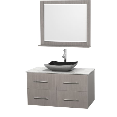 A large image of the Wyndham Collection WCVW00942SGOCMOVM36 Altair Black Granite Sink