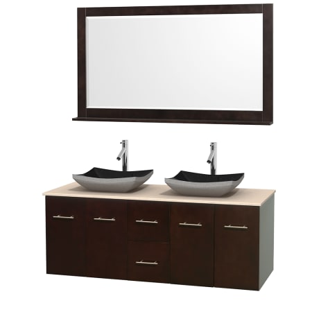 A large image of the Wyndham Collection WCVW00960DESIVOVM58 Altair Black Granite Sink
