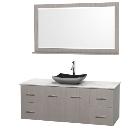 A large image of the Wyndham Collection WCVW00960SGOCMOVM58 Altair Black Granite Sink