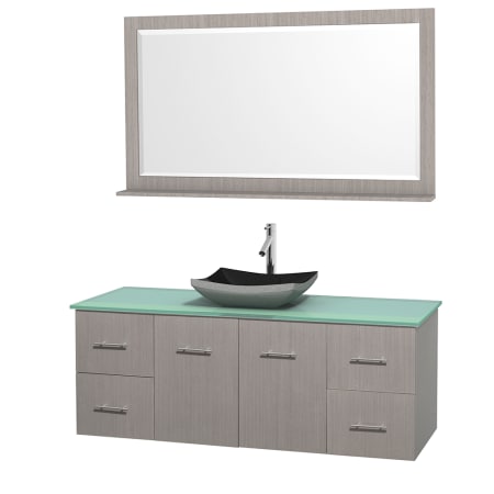 A large image of the Wyndham Collection WCVW00960SGOGGOVM58 Altair Black Granite Sink